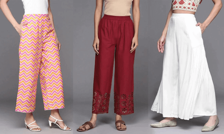 Buy online Red Rayon Printed Flared Palazzo from Skirts, tapered pants &  Palazzos for Women by Color India for ₹1499 at 0% off | 2023 Limeroad.com
